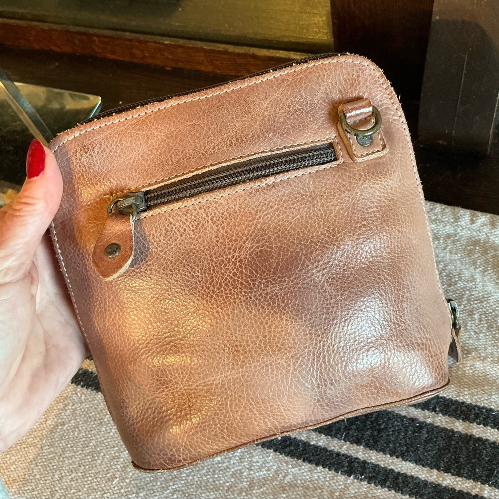 NWOT Bed Stu Leather Ventura Crossbody Bag Tan Rustic Mason Retail $155 - Picture 4 of 14